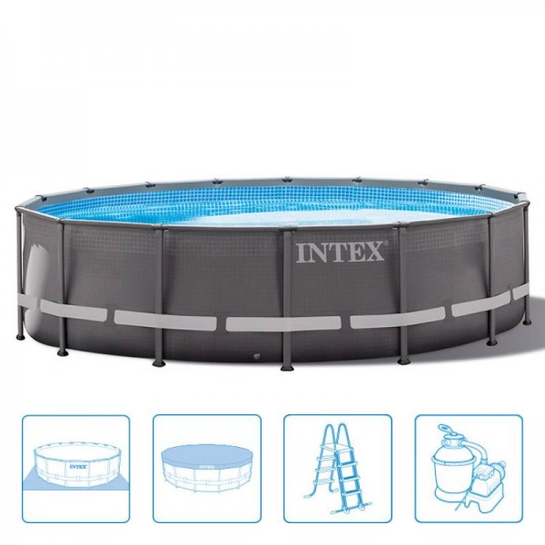 INTEX 488x122cm Ultra-Solarheizpool mit Solarplane + Sandfilter – Bild 2