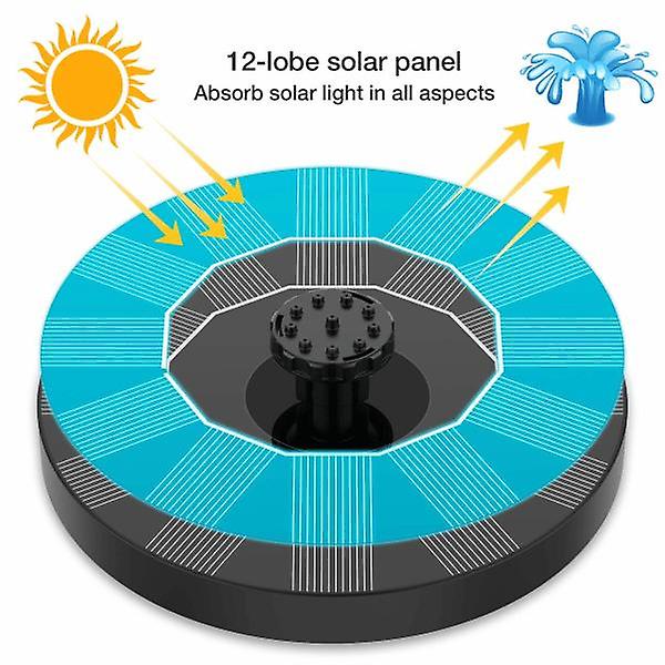 POOLTOOL Solarbrunnenpumpe, Vogelbadbrunnen, Schwimmender Brunnen für Pools mit 6 Sprühaufsätzen und Distanzhaltern! – Bild 3