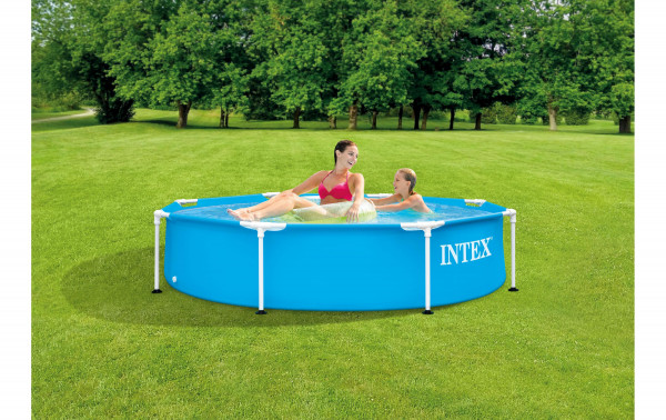 INTEX Metall-Prismaframe 244x51cm inklusive Pumpe das Platzsparwunder!