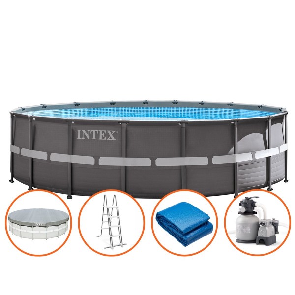 INTEX 549x132cm Solarheizpool ohne Pumpe jedoch mit Sicherheitsleiter