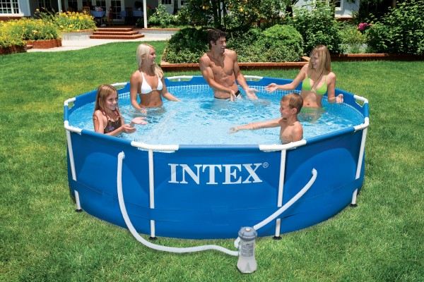 INTEX Frame Rundpool blau 366x 76cm + Pumpe – Bild 5