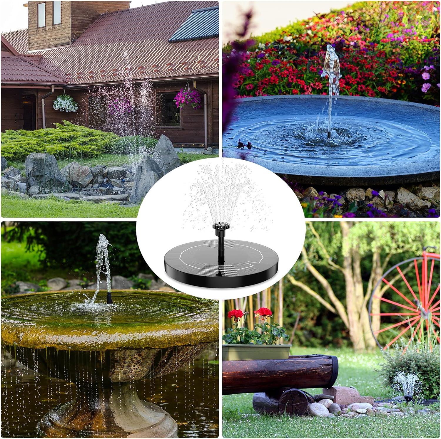 POOLTOOL Solarbrunnenpumpe, Vogelbadbrunnen, Schwimmender Brunnen für Pools mit 6 Sprühaufsätzen und Distanzhaltern! – Bild 11