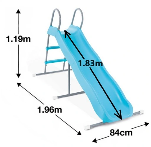 INTEX Gartenrutsche für Kinder, Stahl und Kunststoff, Hellblau, 196 x 84 x 119 cm – Bild 6