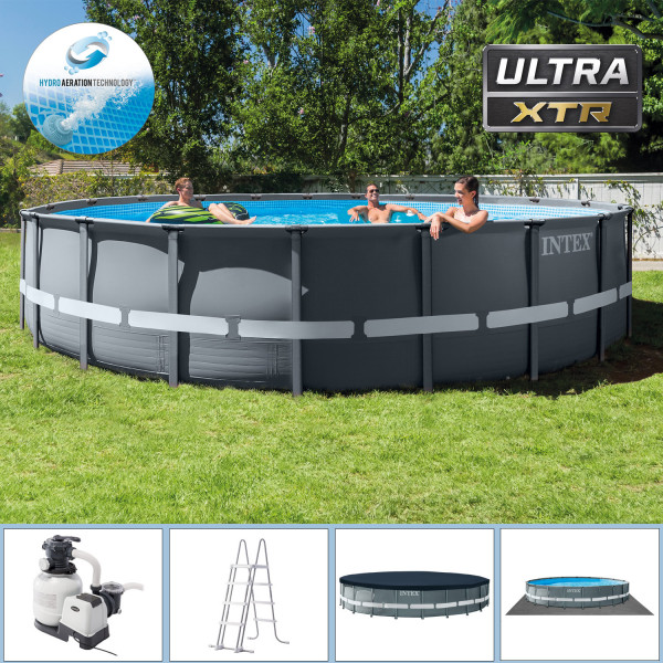 INTEX 549x132cm XTR Solarheizung und Sandgefilteter ULTRAFRAMEPOOL