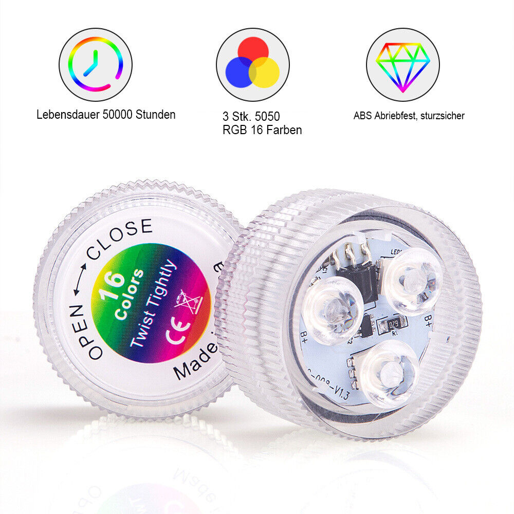 POOLTOOL LED Miniatur Leuchte mit Batterien + Saugnapf + Fernbedienung – Bild 3