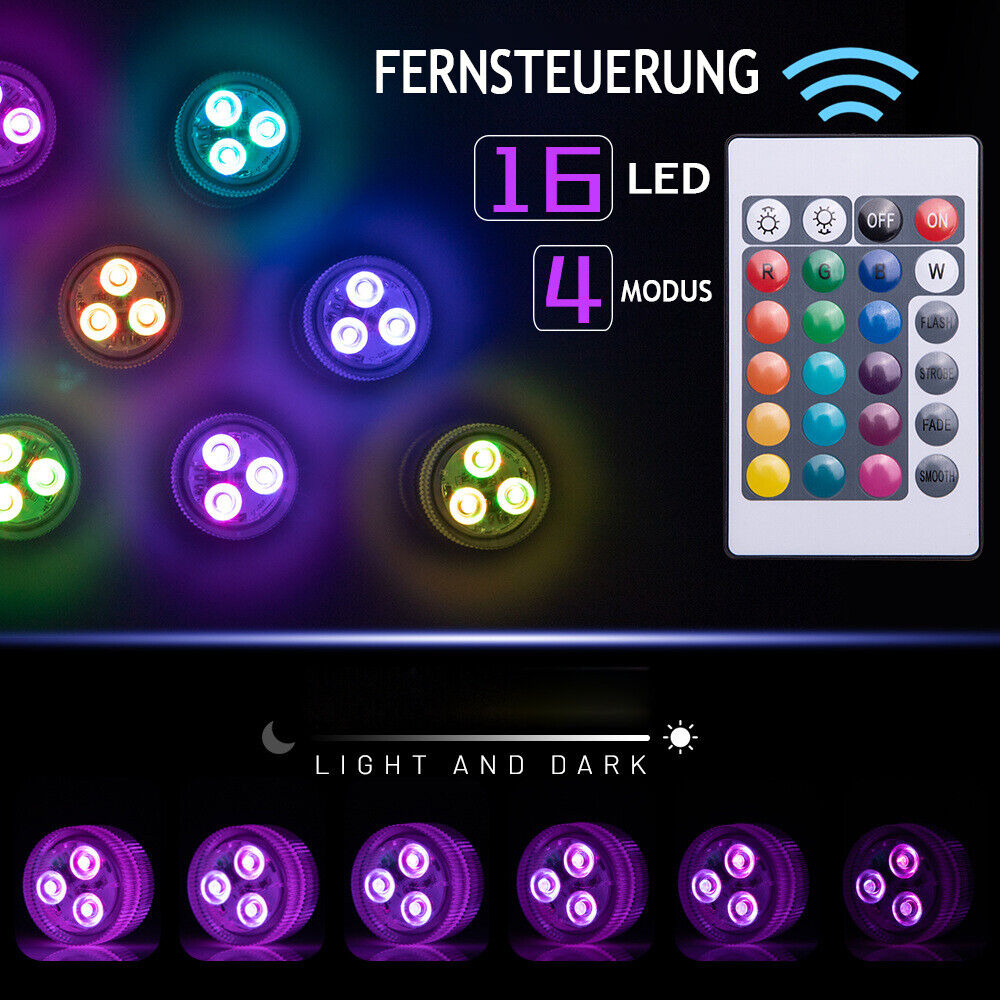 POOLTOOL LED Miniatur Leuchte mit Batterien + Saugnapf + Fernbedienung – Bild 2