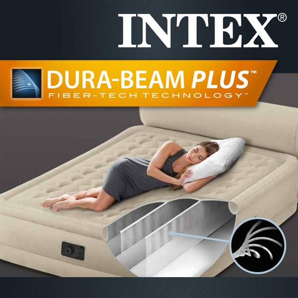 INTEX Ultra Plush Headboard Bed Queen 152x229x79cm